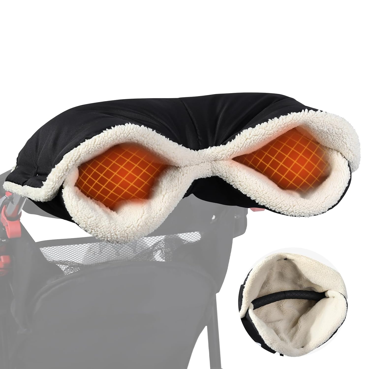 Stroller Handlebar Hand Muffs – Waterproof Winter Mittens