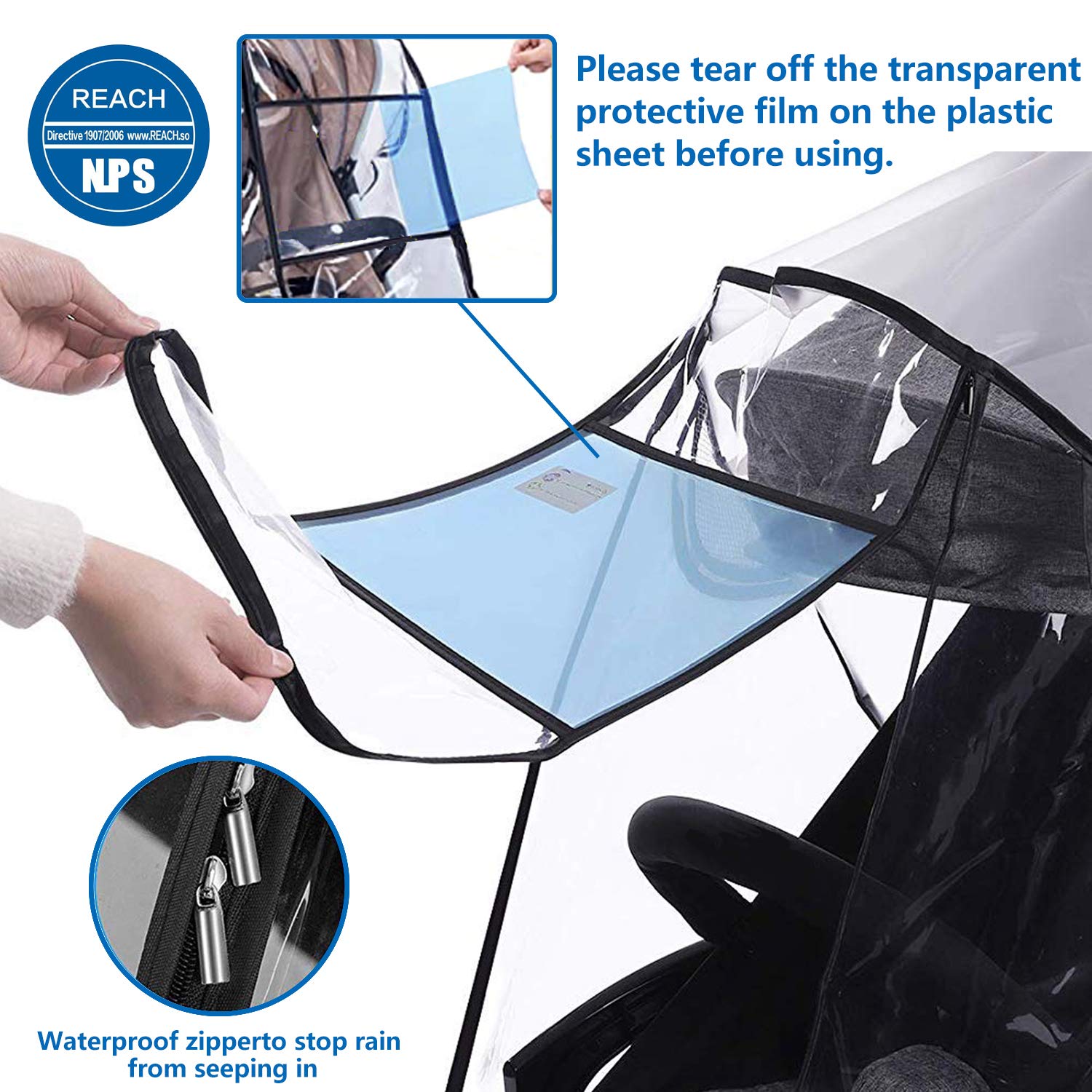 Universal Stroller Rain Cover – Waterproof Windproof Weather Shield