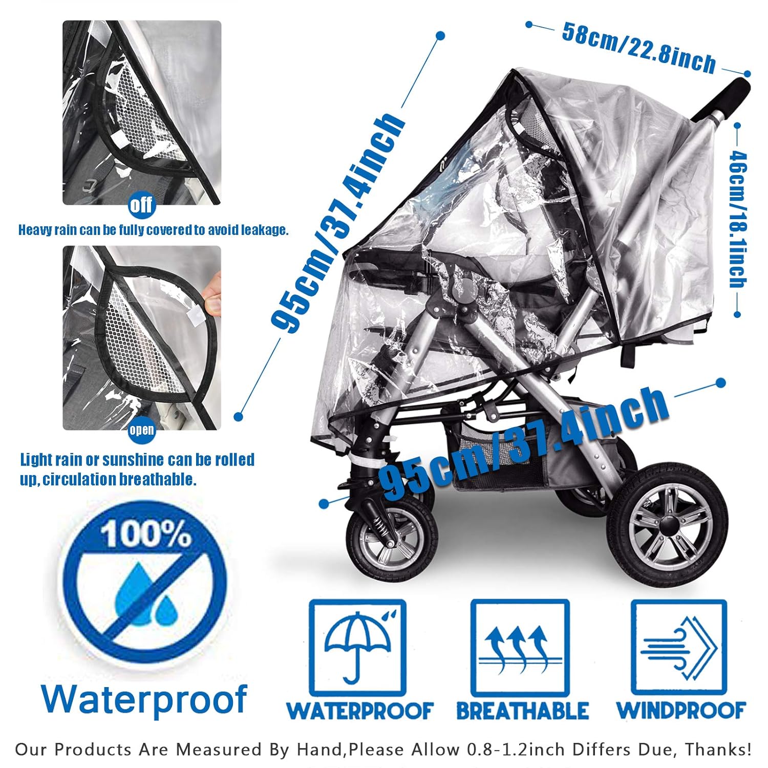 Universal Stroller Rain Cover – Waterproof Windproof Weather Shield