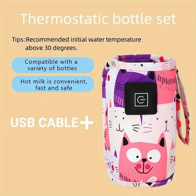 USB Portable Baby Bottle Warmer Sleeve (3 Heat Levels)