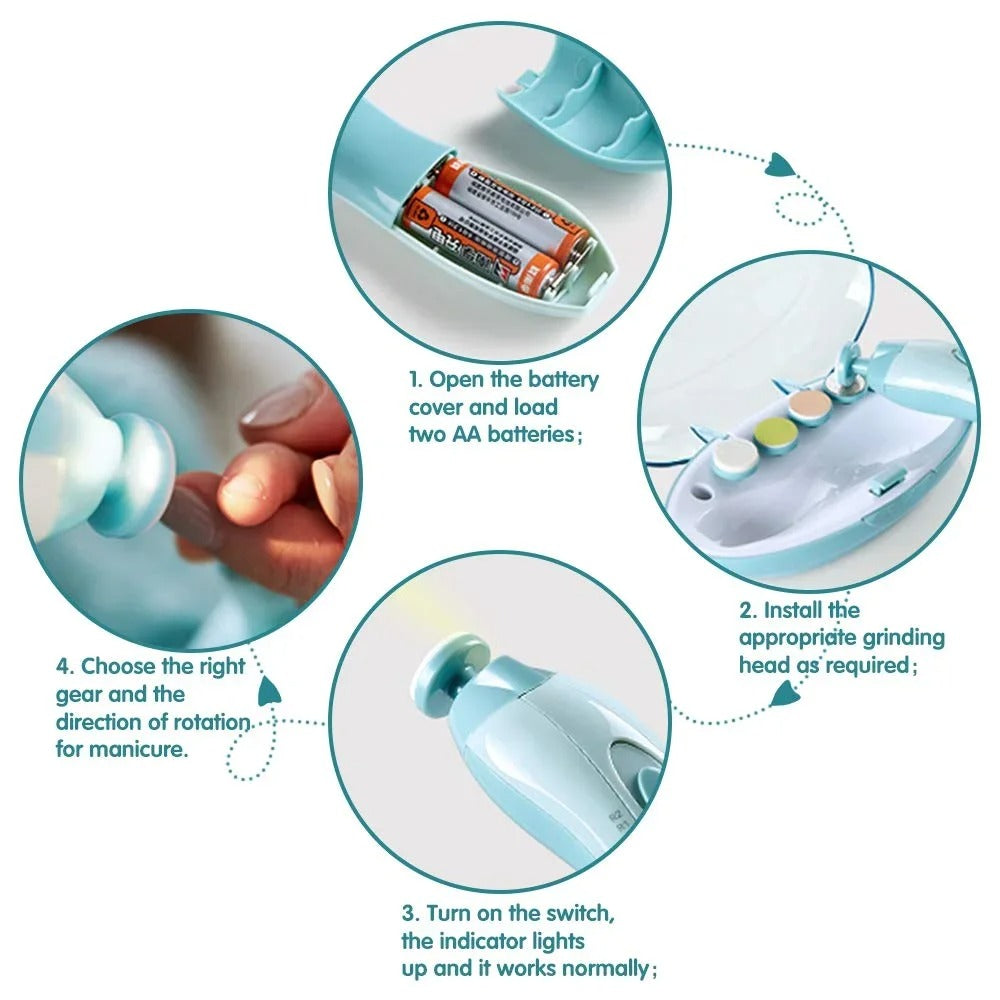 Baby Electric Nail Trimmer & File (Infants, Toddlers & Adults)
